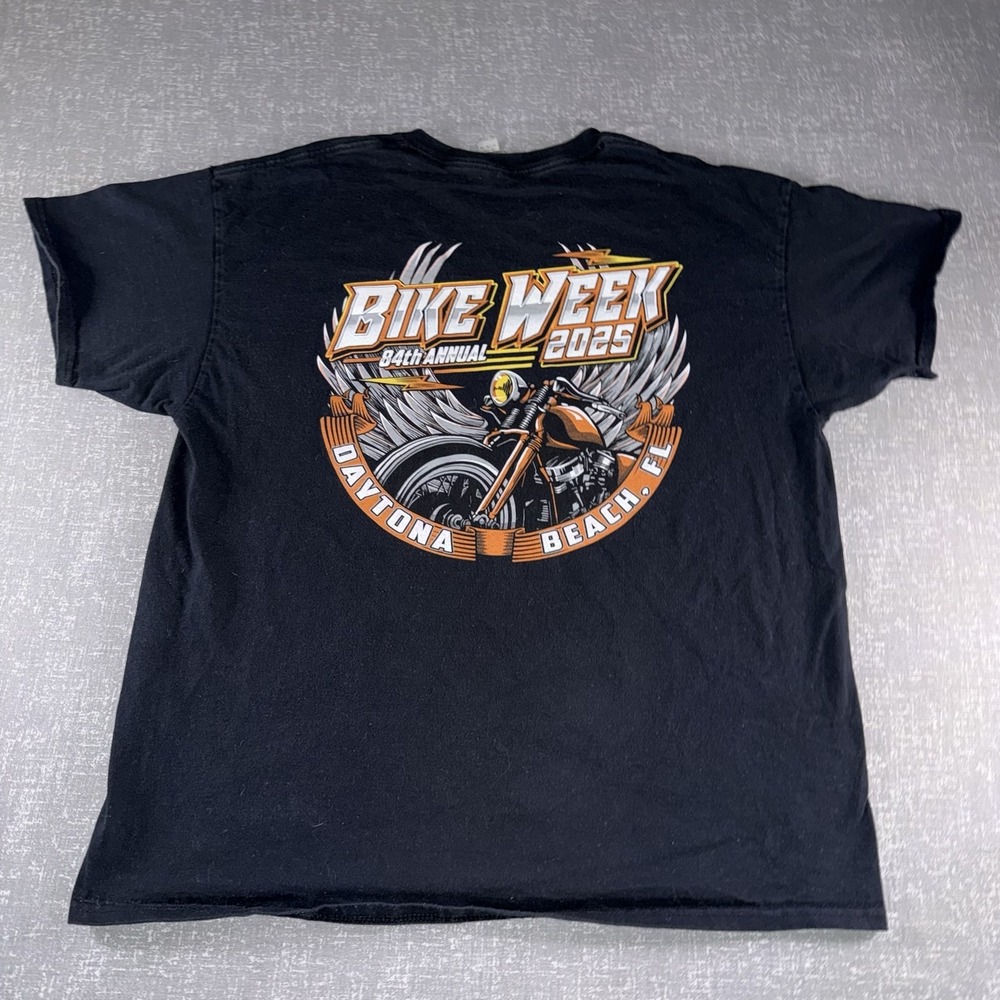 Gildan Bike Week Daytona Beach 2025 Shirt Mens XL Black 84th Annual Biker Tee
